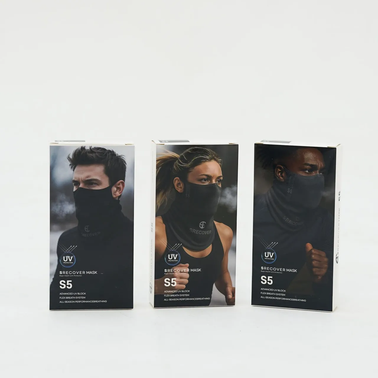 스포츠 방한 마스크 포장 패키지 제작 사례 상세 2 — AB라이트 295